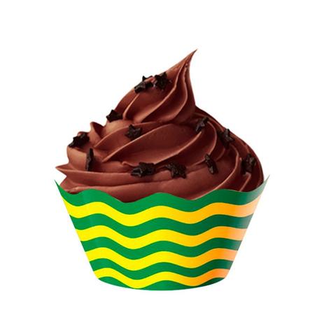 Menor preço em Wrapper para Cupcake Listrado Brasil 12 unidades Festança