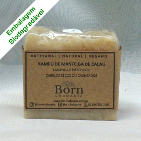 Xampu em Barra Natural e Vegano - Manteiga de Cacau - Cabelos Secos - Born Saboaria -