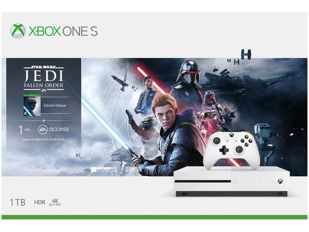 Xbox One S 1TB 1 Controle Microsoft com 1 Jogo - 1 Mês de Xbox Live Gold