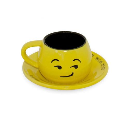 Xícara com Pires Diverticon Maroto 150ml Mondoceram 6cmx12,5cmx12,5cm Amarelo Menor preço em Xícara com Pires Diverticon Maroto 150ml Mondoceram 6cmx12,5cmx12,5cm Amarelo