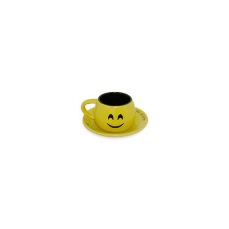 Xícara e pires tropeiro de cerâmica mondoceram diverticon felicidade 150ml-amarelo - Mondoceram gourmet Menor preço em Xícara e pires tropeiro de cerâmica mondoceram diverticon felicidade 150ml-amarelo - Mondoceram gourmet