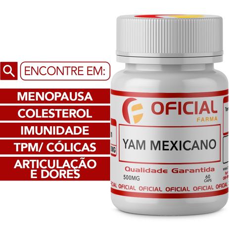Yam Mexicano (Inhame Selvagem) 500mg 60 Cápsulas - Oficialfarma Menor preço em Yam Mexicano (Inhame Selvagem) 500mg 60 Cápsulas - Oficialfarma