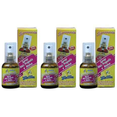 Ziin Ziin Spray Bucal Malva C/ Própolis 30ml (Kit C/03) Menor preço em Ziin Ziin Spray Bucal Malva C/ Própolis 30ml (Kit C/03)