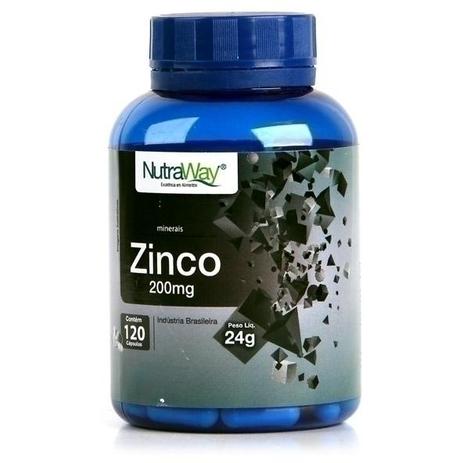 Zinco 200mg 120 Cápsulas - Nutraway Menor preço em Zinco 200mg 120 Cápsulas - Nutraway