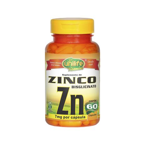 Zinco Bisglicinato Zn 7mg por Cápsula - 60 Cápsulas 500mg Unilife - Unilife vitamins Menor preço em Zinco Bisglicinato Zn 7mg por Cápsula - 60 Cápsulas 500mg Unilife - Unilife vitamins