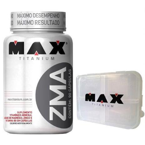 ZMA 90 cáps + Porta Cápsula - Max Titanium Menor preço em ZMA 90 cáps + Porta Cápsula - Max Titanium