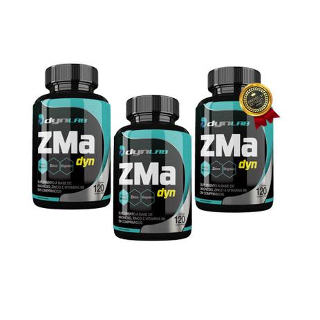 Zma dyn 120 comp - kit 3 unidades - Dynamic lab Menor preço em Zma dyn 120 comp - kit 3 unidades - Dynamic lab