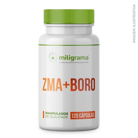 ZMA (Zinco + Magnésio +Vitamina B6) + Boro 120 Cápsulas - Miligrama Menor preço em ZMA (Zinco + Magnésio +Vitamina B6) + Boro 120 Cápsulas - Miligrama
