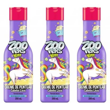 Zoopers Kids Cabelos Lisos Creme P/ Pentear 500ml (Kit C/03) Menor preço em Zoopers Kids Cabelos Lisos Creme P/ Pentear 500ml (Kit C/03)