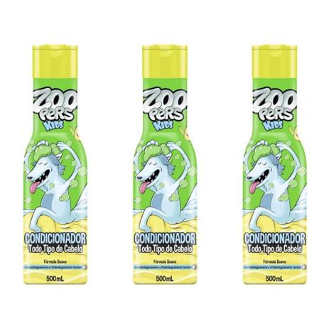 Zoopers Kids Condicionador Todos Tipos De Cabelos 500ml (Kit C/03) Menor preço em Zoopers Kids Condicionador Todos Tipos De Cabelos 500ml (Kit C/03)