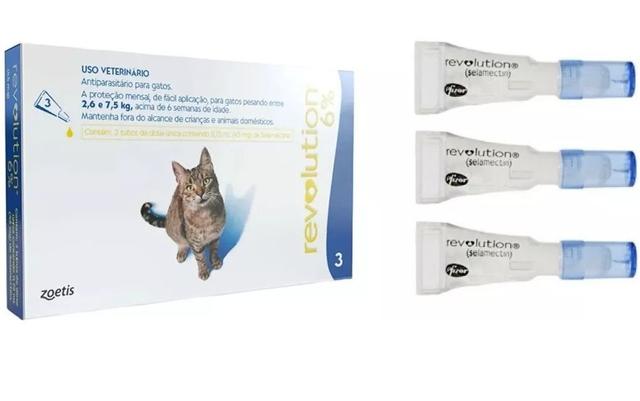 Anti Pulgas Revolution Gato 45 Mg 2,6 A 7,5 Kg 3 Pipetas - Zoetis
