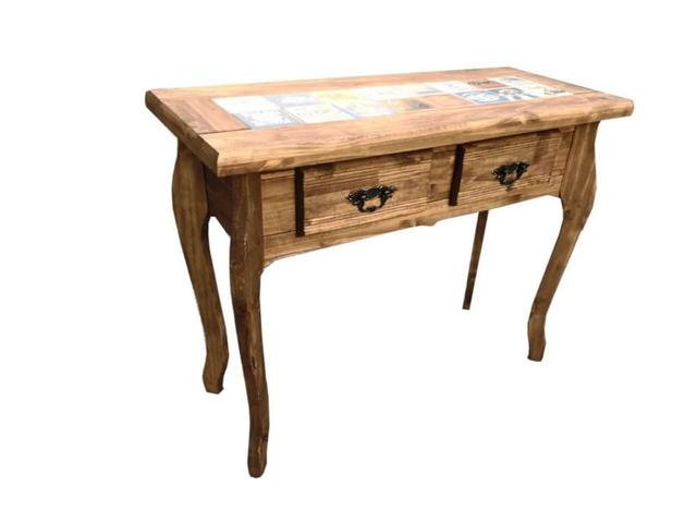 Aparador Com 2 Gavetas Com Detalhes Em Azulejo De Madeira Maciça Moveis