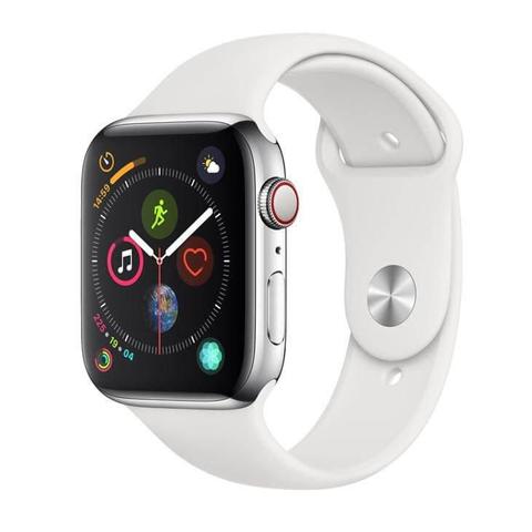 Smartwatch Apple Watch Series 4 44mm - Gps + Cellular - Caixa Prateada/ Pulseira Esportiva Branca