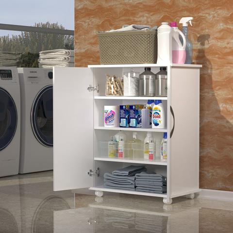 Armário Branco Lavanderia Produtos Organizador Pano de Chão Mult