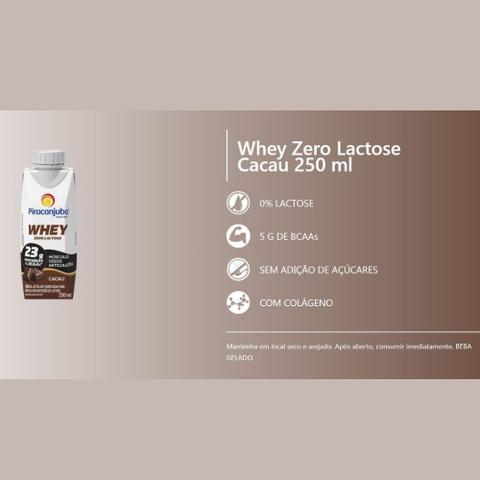 Imagem de Bebida Láctea Whey Zero Lactose Piracanjuba Sabor Cacau 250 ml - Kit 08 Unidades