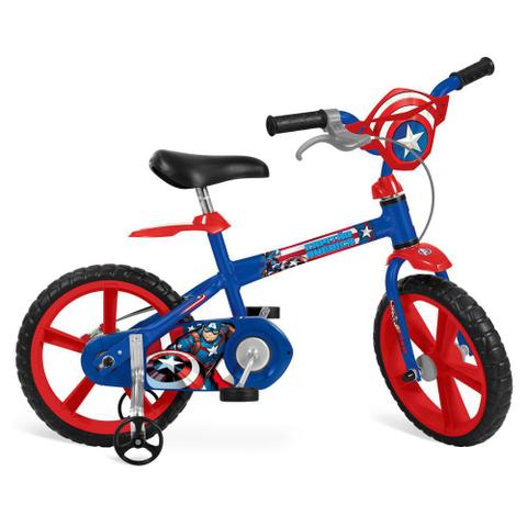 Bicicleta Bandeirante Capitão América Aro 14 Rígida 1 Marcha - Azul/vermelho