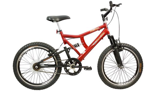 Bicicleta Mega Bike Mb 500 Aro 20 Full Suspensão 21 Marchas - Preto/vermelho