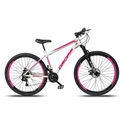 Bicicleta Dropp Sport Disc M Aro 29 Susp. Dianteira 21 Marchas - Branco/rosa