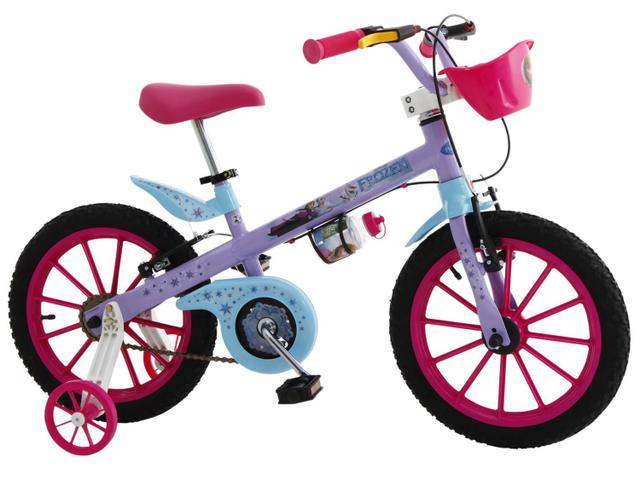 Bicicleta Bandeirante Frozen Aro 16 Rígida 1 Marcha - Lilás