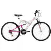 Bicicleta Track&bikes Tb100 Aro 26 Full Suspensão 18 Marchas - Branco/rosa