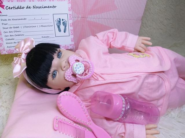 Boneca Reborn Bebê Realista 14 Itens Pronta Entrega Menina Morena ...