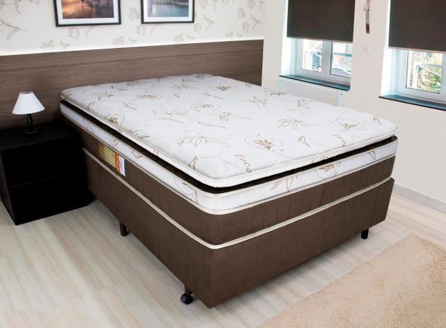 Cama Box King + Colchão Royal Relaflex 193x203x61 Mola Ensacada ...