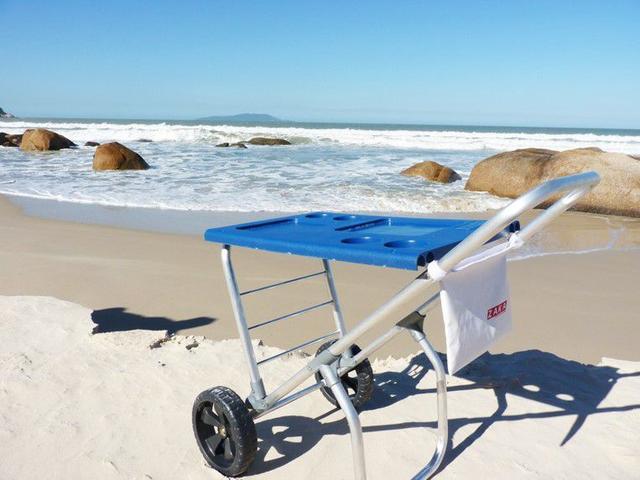 Carrinho De Praia Com Avanço E Mesa Para Caixa Térmica Cadeiras Smart ...