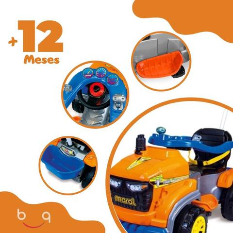 Imagem de Carro de passeio tractor agro pedal e apoio de pé laranja