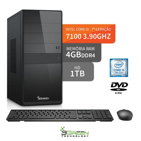 Desktop 3green Select P7290 I3-7100 3.90ghz 4gb 1tb Intel Hd Graphics 630 Windows 10 Pro Sem Monitor