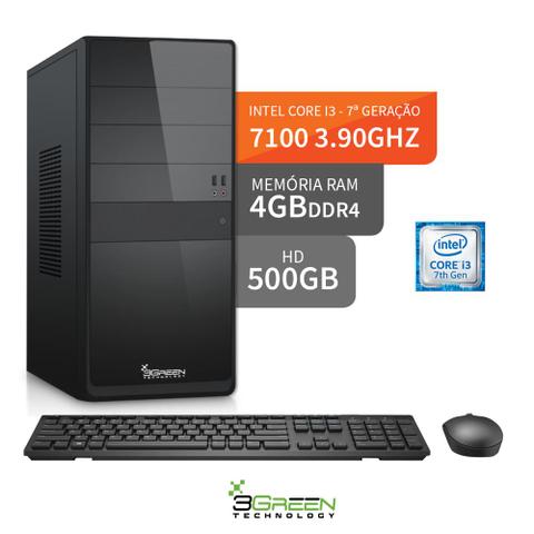 Desktop 3green Select P7309 I3-7100 3.90ghz 4gb 500gb Intel Hd Graphics 630 Windows 10 Pro Sem Monitor