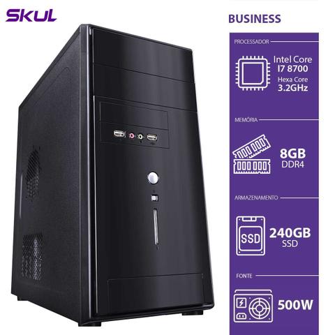 Desktop Skul Business B87002408 I7-8700 3.20ghz 8gb 240gb Intel Hd Graphics Linux Sem Monitor