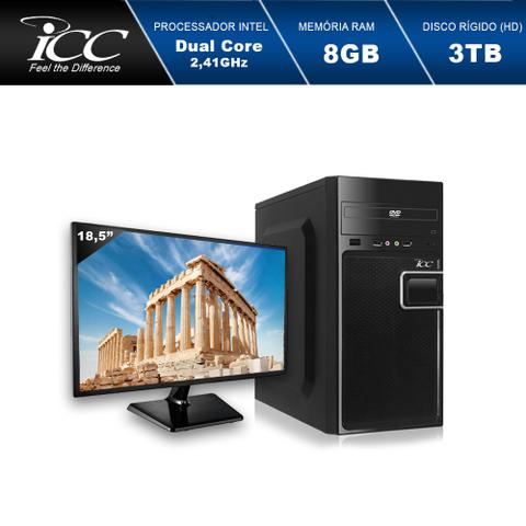 Desktop Icc Iv1884dm18 Celeron J1800 2.41ghz 8gb 3tb Intel Hd Graphics Linux 18,5" Com Monitor