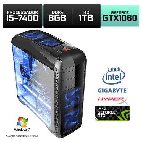 Desktop Neologic Gamer Nli80006 I5-7400 3.0ghz 8gb 1tb Geforce Gtx 1060 Windows 7 Sem Monitor