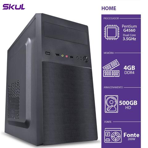 Desktop Skul Business H200 Hg45605004 Pentium G4560 3.50ghz 4gb 500gb Intel Hd Graphics Linux Sem Monitor