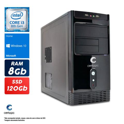 Desktop Certo Pc Smart 1033 I3-8100 3.60ghz 8gb 120gb Windows 10 Pro Sem Monitor