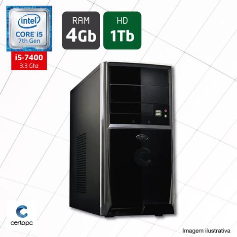 Desktop Certo Pc Select 016 I5-7400 3.0ghz 4gb 1tb Intel Hd Graphics Linux Sem Monitor