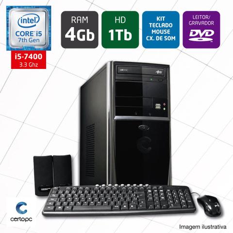 Desktop Certo Pc Select 019 I5-7400 3.0ghz 4gb 1tb Intel Hd Graphics 630 Linux Sem Monitor
