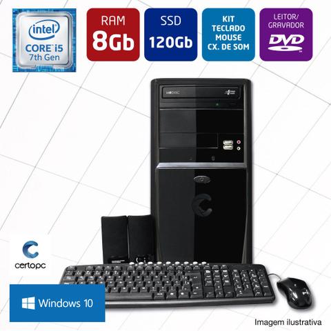 Desktop Certo Pc Select 011 I5-7400 3.0ghz 8gb 120gb Intel Hd Graphics Windows 10 Pro Sem Monitor
