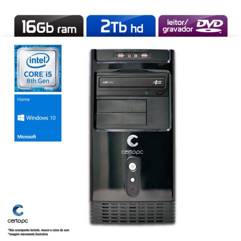 Desktop Certo Pc Select 035 I5-7400 3.0ghz 8gb 1tb Intel Hd Graphics Linux 15" Com Monitor
