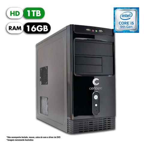 Desktop Certo Pc Select 1222 I5-9400 2.90ghz 16gb 1tb Intel Hd Graphics Linux Sem Monitor