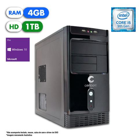 Desktop Certo Pc Select 1203 I5-9400 2.90ghz 4gb 1tb Intel Hd Graphics Windows 10 Pro Sem Monitor