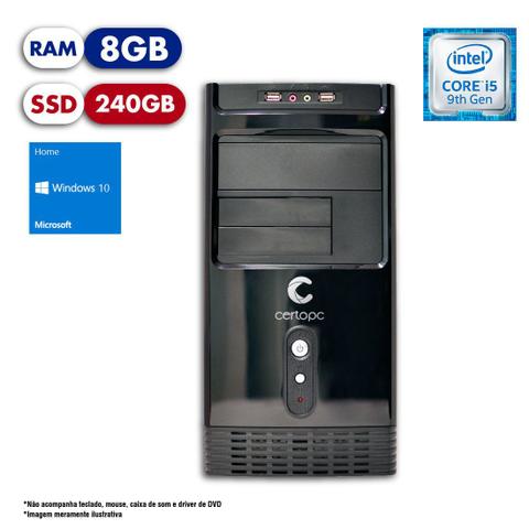 Desktop Certo Pc Select 1205 I5-9400 3.60ghz 8gb 240gb Intel Hd Graphics Windows 10 Pro Sem Monitor