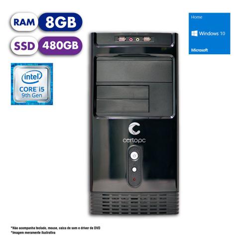 Desktop Certo Pc Select 1208 I5-9400 2.90ghz 8gb 480gb Intel Hd Graphics Windows 10 Pro Sem Monitor