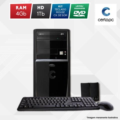 Desktop Certo Pc Fit1028 Celeron J1800 2.41ghz 4gb 1tb Intel Hd Graphics Linux Sem Monitor