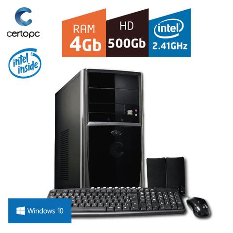 Desktop Certo Pc Fit097 Celeron J1800 2.41ghz 4gb 500gb Intel Hd Graphics Windows 10 Pro Sem Monitor