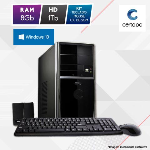 Desktop Certo Pc Fit1079 Celeron J1800 2.41ghz 8gb 1tb Intel Hd Graphics Windows 10 Pro Sem Monitor