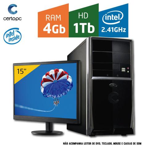 Desktop Certo Pc Fit033 Celeron J1800 2.41ghz 4gb 1tb Intel Hd Graphics Linux 15" Com Monitor