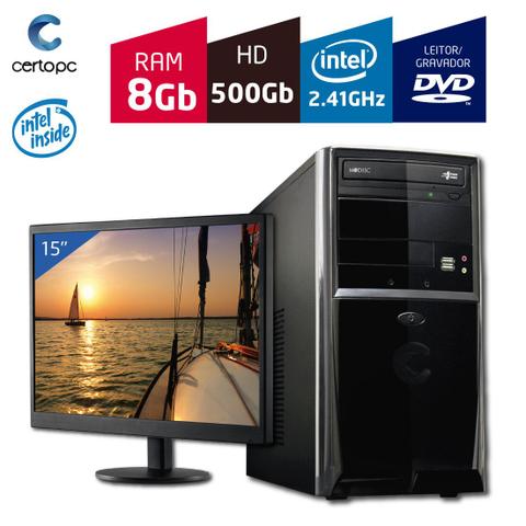 Desktop Certo Pc Fit058 Celeron J1800 2.41ghz 8gb 500gb Intel Hd Graphics Linux 15,6" Com Monitor