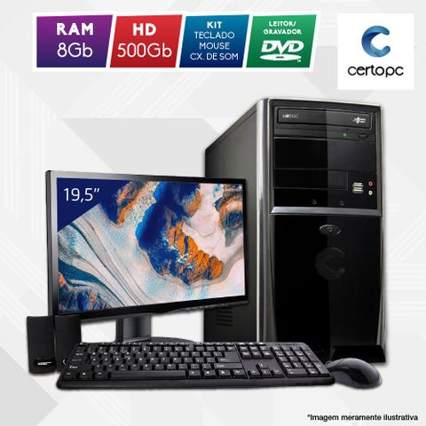 Desktop Certo Pc Fit1068 Celeron J1800 2.41ghz 8gb 500gb Intel Hd Graphics Linux 19,5" Com Monitor