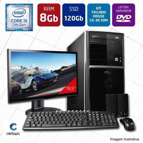 Desktop Certo Pc Select 013 I5-7400 3.0ghz 8gb 120gb Intel Hd Graphics Linux 19,5" Com Monitor